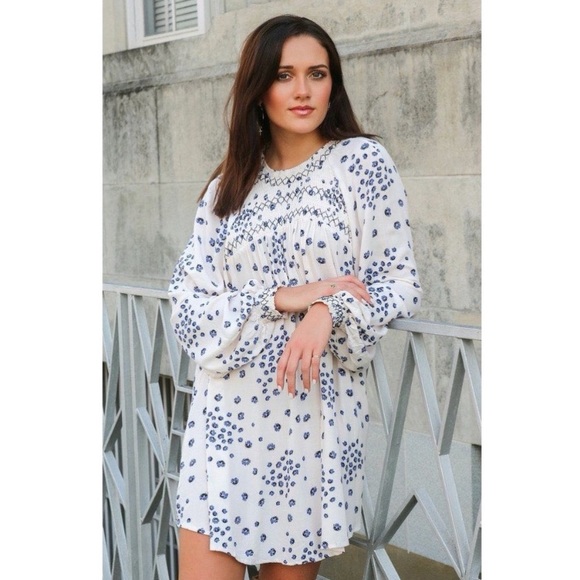 Free people flowers in her hair tunic in ivory combo NWT S - Picture 4 of 7